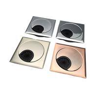 Fymlok Desk Grommet,Desk Cable Hole 2Pcs/Lot Square 60mm Zinc Alloy PC Computer Desk Table Desktop Grommet Cable Outlet Tidy Wire Hole Cover(Chrome)