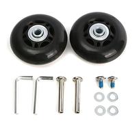 Fymlok Luggage Wheel Replacement 64mm 2 Set Luggage Suitcase Replacement Wheels Axles Rubber Deluxe Repair OD