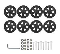 Fymlok Luggage Wheel Replacement 8Pcs 60x12mm Luggage Replacement Wheels Universal Double Rubber Suitcase Repair Kits Easy Installation(Black)