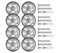 Fymlok Luggage Wheel Replacement 8Pcs Silver Luggage Wheel Replacement with Screw Travel Wheels Suitcase Parts 50mm Axles Caster Repair