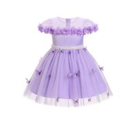 FYMNSI Baby Girls Birthday Party Dress Infant Toddler Kids 3D Flower Butterfly Tulle Tutu Princess A-line Tulle Dresses for Wedding Pageant Baptism Evening Formal Occasion Ball Gown Purple 18-24M