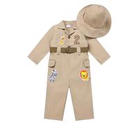 FYMNSI Baby Girls Boys Jungle Safari 2nd Second Birthday Outfit Two Years Old Party Toddlers Zookeeper Suit Kids Froest Adventure Explorer Clothes Long Sleeve Jumpsuit with Hat Khaki 2nd 18-24 Months