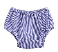 FYMNSI Infant Baby Boys Girls Bloomers Unisex Diaper Cover PP Pants Elastic Waist Solid Colour Striped Polka Dots Cotton Shorts Casual Birthday Party Cake Smash Photo Props 3-24M Royal Blue Striped