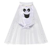 FYMNSI Infant Baby Girls Gohst Costume My 1st First Halloween Party Cake Smash Toddlers Kids Holiday Festival Fancy Dress Up Grimace Romper Tulle Cloak Set Trick Or Treat Outfits White 2-3 Years
