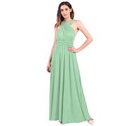 FYMNSI Womens Transformer Infinity Evening Dresses Maxi Cocktail Wrap Gown Convertible Multi Way Floor Length Long Dress for Bridesmaid Wedding Guest Formal Party Beach Ball Prom Gown Light Green XS
