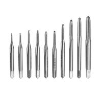 FyMosem 10Pcs Mini Hand Machine Thread Tap Set M1-M3.5, Metric Micro Taps Bits Small Screw Thread Plug Tap Drill Bit Tool for Clocks Watches Precision Repair