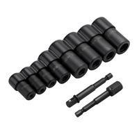 FyMosem 10PCS Tap Socket Adapter Set, 1/4" 3/8" Drive Thread Tap Holder | Screw Tap Holder Set with Socket Adapter Extension Bar for Metric SAE Taps Reamers & Extractors, Fits Drill & Ratchet Tools
