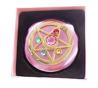 FYMSM Moonlight Memory Series Crystal Star Mirror Case - Pink, 7cm - Wall Mount - Personal Makeup Mirror - Magnifying - Bathroom