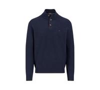 FYNCH-HATTON Cotton Pullover with Button Down and Stand-Up Collar, navy, L