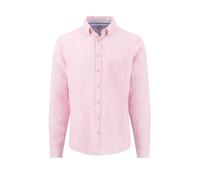 Fynch-Hatton Mens LONG SLEEVED LINEN SHIRT MAGNOLIA - Pink Cotton - Size 2XL