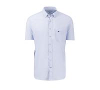 Fynch-Hatton Mens SHORT SLEEVED OXFORD SHIRT BLUE CHECK Cotton - Size 3XL