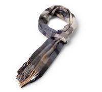 Fynch Hatton Mens Soft Check Scarf 16100522 685 Navy Blue Fringed