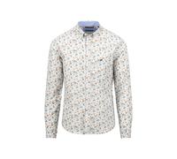 FYNCH-HATTON Premium Flower Print Shirt Light Khaki