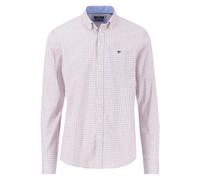 FYNCH-HATTON Summer Oxford Check Long Sleeve Shirt L Orange