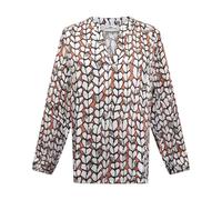 Fynch Hatton Women's Blouse Top Long Sleeve Coral Multi Colour Pattern
