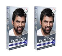 FYNE - Dark Brown Permanent Hair Colour, Natural-Look Hair Dye | Pack of 2 | Grey Hair Colouring for Men with Comb Applicator Included | No Mixing Ready to Apply | Ammonia and Cruelty-Free