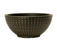 Fyne-Finds Black Bronze Hobnail Bowl Plant Pot Plastic 45cm,18inch Planter 18L Flower Pot Herb with Drainage Holes Home Garden