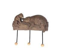 Fyne-Finds Brown Bear Animal Baby Mother Kids Nursery Room Farmhouse Bedroom Clothes Towel Coat Hat Wall Mounted Hanging Hook
