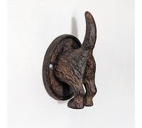 Fyne-Finds Brown Cast Iron Hook Rustic Vintage Scottie Dog Tail Hook Leads Coat Keys Clothes Towel Wall Mounted Hanger