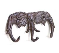 Fyne-Finds Cast Iron Brown Elephant Hook Antique Metal Coat Key Hanging Home Garden Ornament
