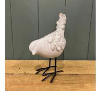 Fyne-Finds Ceramic Bird Glazed White Ornament Home Office Shelf Sitter Antique Decor Figurine Novelty Glossy Sculpture