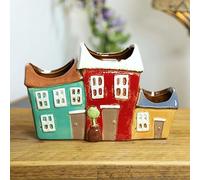 Fyne-Finds Ceramic House Planter Village Pottery 3 Cottage Indoor Plant Pot Home Decorative Gift