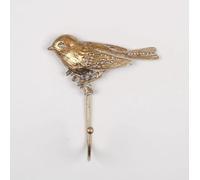 Fyne-Finds Gold Metal Diamante Sparrow Hook Wall Mounted Single Coat Key Hanger Rack Bird Statue Hook