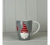 Fyne-Finds Grey Ceramic Gonk Mug Christmas Nordic Gnome Coffee Cup Red Hat Festive Holiday Kitchen Tableware (1)