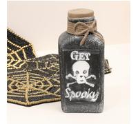 Fyne-Finds Halloween 15cm Cement Black Potion Scary Bottle Party Decor Ornament (Get Spooky)