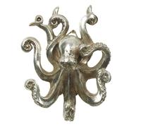 Fyne-Finds Octopus Silver Resin Wall Hanging Single Hook Coat Scarf Keys Hanger Nautical Decorative Gift