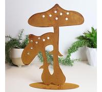 Fyne-Finds Outdoor Rustic Rusty Metal Mushroom Toadstool Garden Stake Silhouette Ornament Gifts
