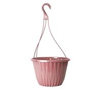 Fyne-Finds Plastic Pink Hanging Basket 27cm, 11inch Plant Pot 7L Home Garden Hook Hanger Planter Glossy, Drainage Hole, UV & Frost Resistant (1)