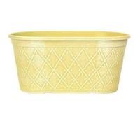 Fyne-Finds Powdered Whitewashed Troughs Window Box Drainage Hole Weatherproof Plastic Deco Outdoor Plant Pot (Yellow)