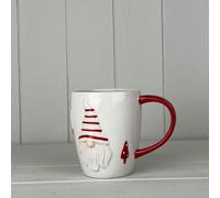 Fyne-Finds Red and White Ceramic Gonk Mug Festive Christmas Nordic Gnome Coffee Cup Holiday Tea Kitchen Tableware (1)