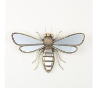 Fyne-Finds Resin Gold Mirrored Bee Sculpture Glass Statue Wall Hanging Home Desktop Table Office Garden Vintage Figurine Ornament