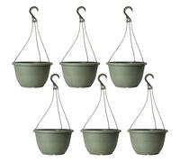 Fyne-Finds Round Plastic Green Hanging Basket 30cm,12inch Plant Pot 8L Home Garden Hook Planter Weatherproof, Drainage Hole, UV-Resistant, Frost Proof (6)