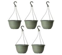 Fyne-Finds Round Plastic Green Hanging Basket 30cm,12inch Plant Pot 8L Home Garden Hook Planter Weatherproof, Drainage Hole, UV-Resistant, Frost Proof (5)