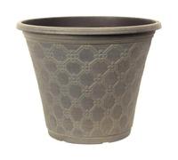Fyne-Finds Round Plastic Plant Pot 30cm, 12inch Patina Bronze 9.5L Home Garden Planter Cover Drainage Holes, Weather, Frost Proof (1)