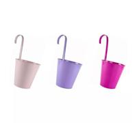 Fyne-Finds Set of 3 Assorted Metal Wall Hanging Planters 35cm, 14inch Vase Bucket Fence Balcony Garden Flower Plant Pot