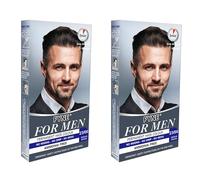 FYNE - Medium Brown Permanent Hair Colour, Natural-Look Hair Dye | Pack of 2 | Grey Hair Colouring for Men with Comb Applicator Included | No Mixing Ready to Apply | Ammonia and Cruelty-Free
