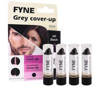 FYNE Root Touch Up Cover Stick - Pack of 4 - Instant Jet BlackGrey Hair Cover Up - Magic Retouch Temporary Hair Colour for Men & Women