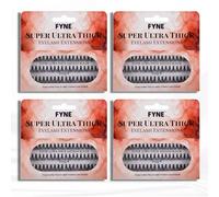 FYNE Super Ultra Thick Individual Eyelashes | 240 Medium Eyelash Clusters | 10mm Ultra Thick Lashes | Volume Cluster Lashes | Durable False Eyelash Extensions | Lashes Individual Cluster 4 Packs