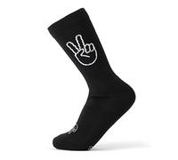 FYNGERS PEACE, VICTORY | Sports socks with hand sign | Black | Organic cotton | Top quality | Size 41 - 45