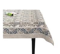 FYNITE Frosted Flora Tablecloth | 60" x 60" Square | 100% Cotton | Hand Block Print | Washable | Farmhouse & Fall Decor | Table Cover for Halloween | Thanksgiving | Christmas | Wedding | Parties