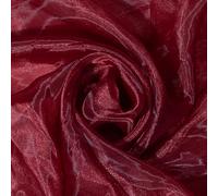 FYNITE Sheer Organza Fabric | 2 Yards Long | 44'' Wide | Bridal Solid Sheer Organza Bolt for Wedding Dress Fashion Craft Decorations Silky Shiny Sheer Organza (Burgundy, 2 Yard)