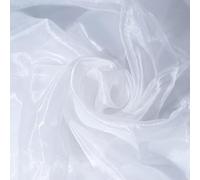 Fynite White Organza Fabric by The Yard | 2 Yard Long | 44" Wide | Bridal Soft Sheer Organza Tulle for DIY Wedding Dress Fashion Craft Decorations