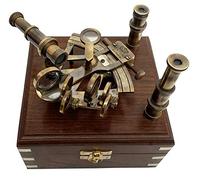 FYNJREX Marine Sextant - Navigate with Cool Stuff - Antique Brass Finish -Timeless Gift for Vintage décor -Enhance Your Home Decor,Embrace The Seas & Pirate Ship