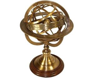 FYNJREX Vintage Brass Engraved Brass Tabletop Armillary Nautical Sphere Globe Item