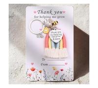 Fynleka Rainbow and Bee Keychain 2026, Teacher Appreciation Gifts for Women, Nursery Teacher Keyring, Teaching Assistant End of Term Thank You Gift