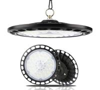 Fynokst 100W UFO LED Workshop Light, 12800LM 6000K Super Bright LED High Bay Light, IP66 Waterproof Pendant Light, Industrial Workshop Lamp for Garages, Halls, Warehouses, Workshops, Factory Lighting